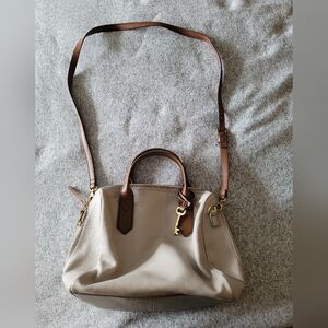 Leather fossil crossbody bag